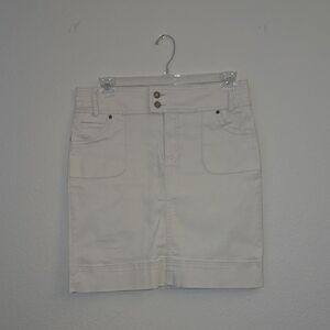 Stylish Cream Skirt with Button Detail